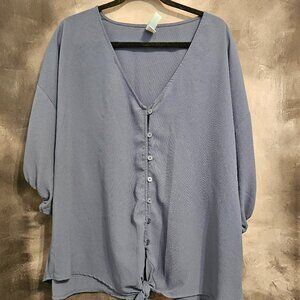 M.Fasis Women's Blue Blouse Size 3X